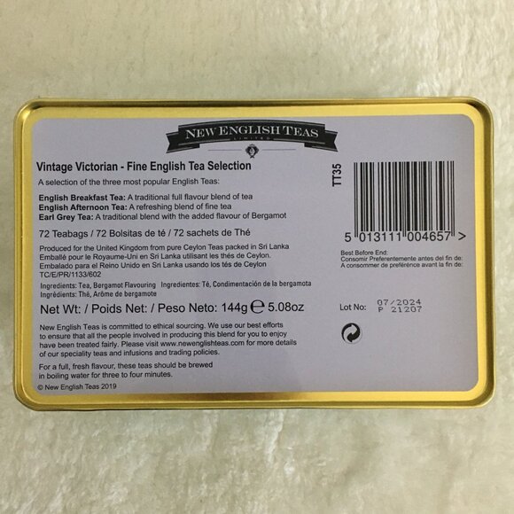 Traditional English Teas Vintage Victorian Tin 72 Bags 7.5 x 5 Tin - Picture 4 of 15